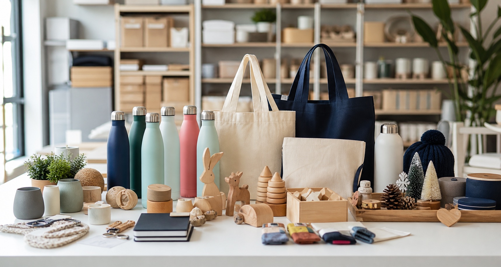 Produits promotionnels, jouets en bois et articles saisonniers sans marque